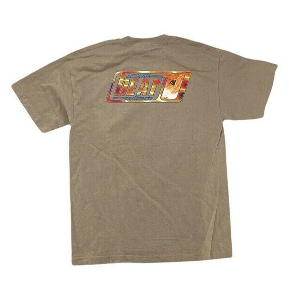 Bear Surf Shirt Mens Large Logo Vintage 1990's Surf  Graphic California Khaki - Picture 1 of 9
